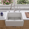 Alfi Brand 24" White Smooth Thick Wall Fireclay Sgl Bowl Farm Sink AB2418SB-W